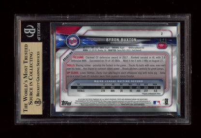 2018 Bowman Chrome Superfractors #2 Byron Buxton BGS 9.5
