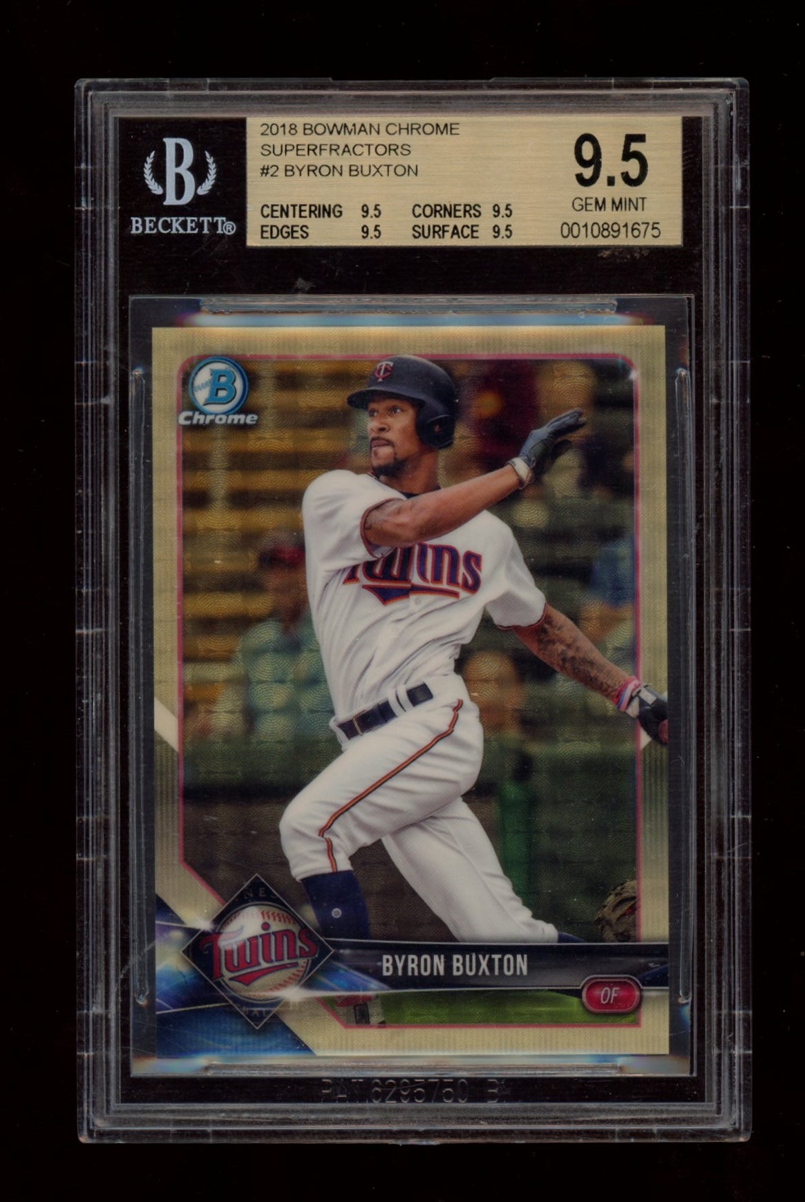 2018 Bowman Chrome Superfractors #2 Byron Buxton BGS 9.5