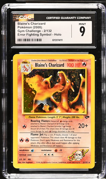 2000 Gym Challenge #2/132 Blaine's Charizard CGC 9