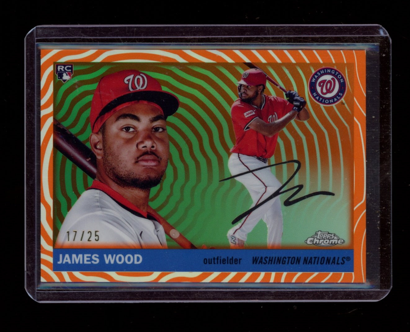 2025 Topps Chrome Platinum #367 James Wood Orange Vibrations #/25