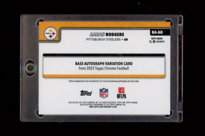 2025 Topps Chrome #BA-AR Aaron Rodgers Chrome Autographs Purple Refractor #/75