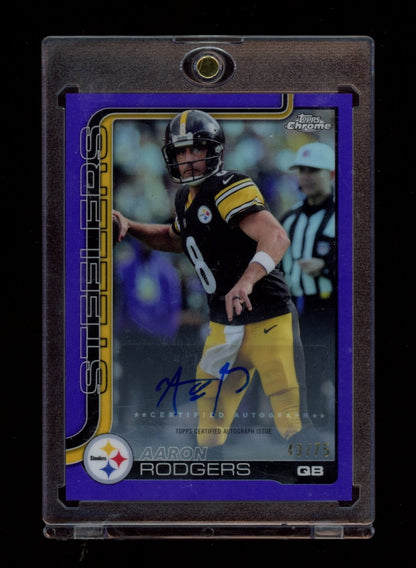 2025 Topps Chrome #BA-AR Aaron Rodgers Chrome Autographs Purple Refractor #/75