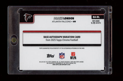2025 Topps Chrome #BA-DL Drake London Auto Yellow Lava Refractor #/275