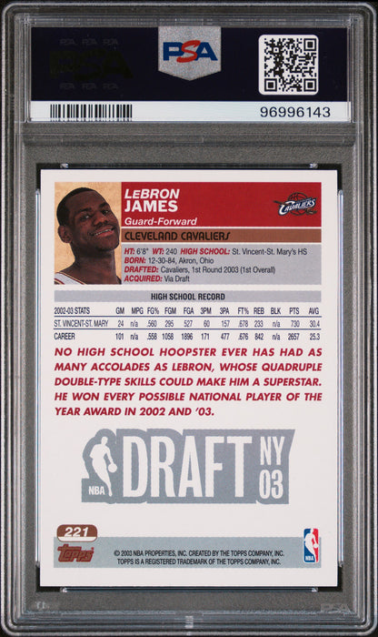 2003 Topps #221 Lebron James PSA 7