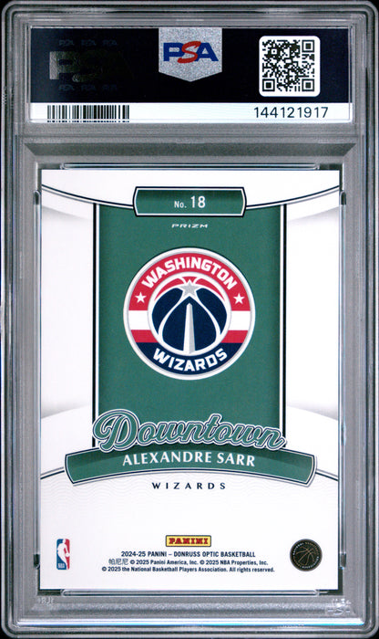 2024 Panini Donruss Optic Downtown #18 Alexandre Sarr PSA 10