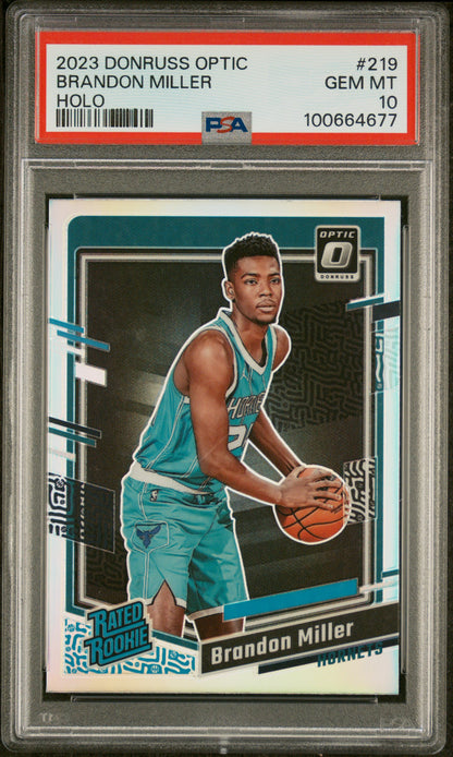 2023 Panini Donruss Optic #219 Brandon Miller Holo PSA 10