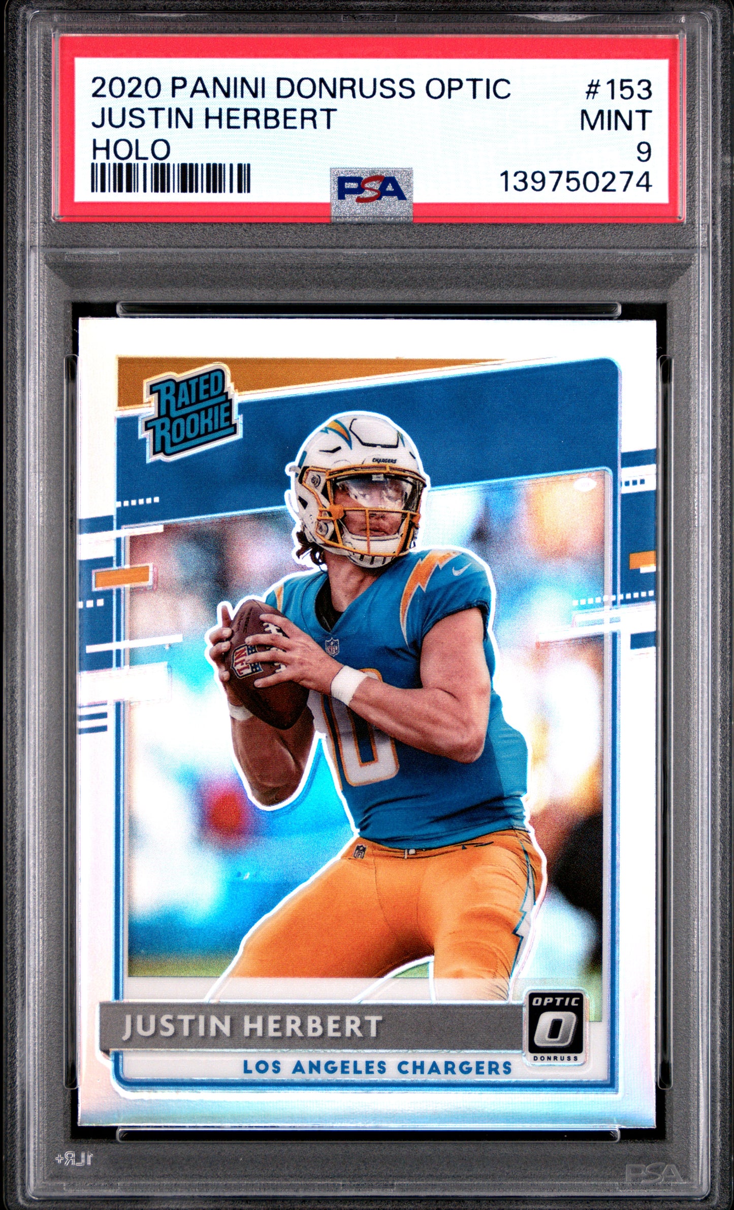 2020 Panini Donruss Optic #153 Justin Herbert Holo PSA 9