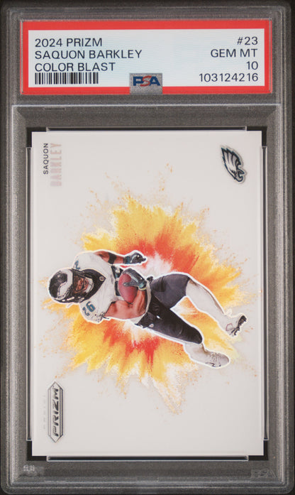 2024 Panini Prizm Color Blast #23 Saquon Barkley PSA 10