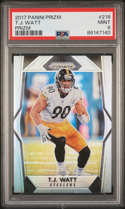 2017 Panini Prizm #216 T.J. Watt Prizm PSA 9