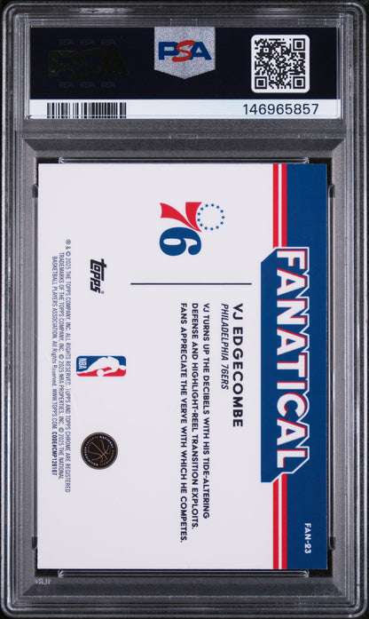 2025 Topps Chrome Fanatical #FAN-23 Vj Edgecombe PSA 10