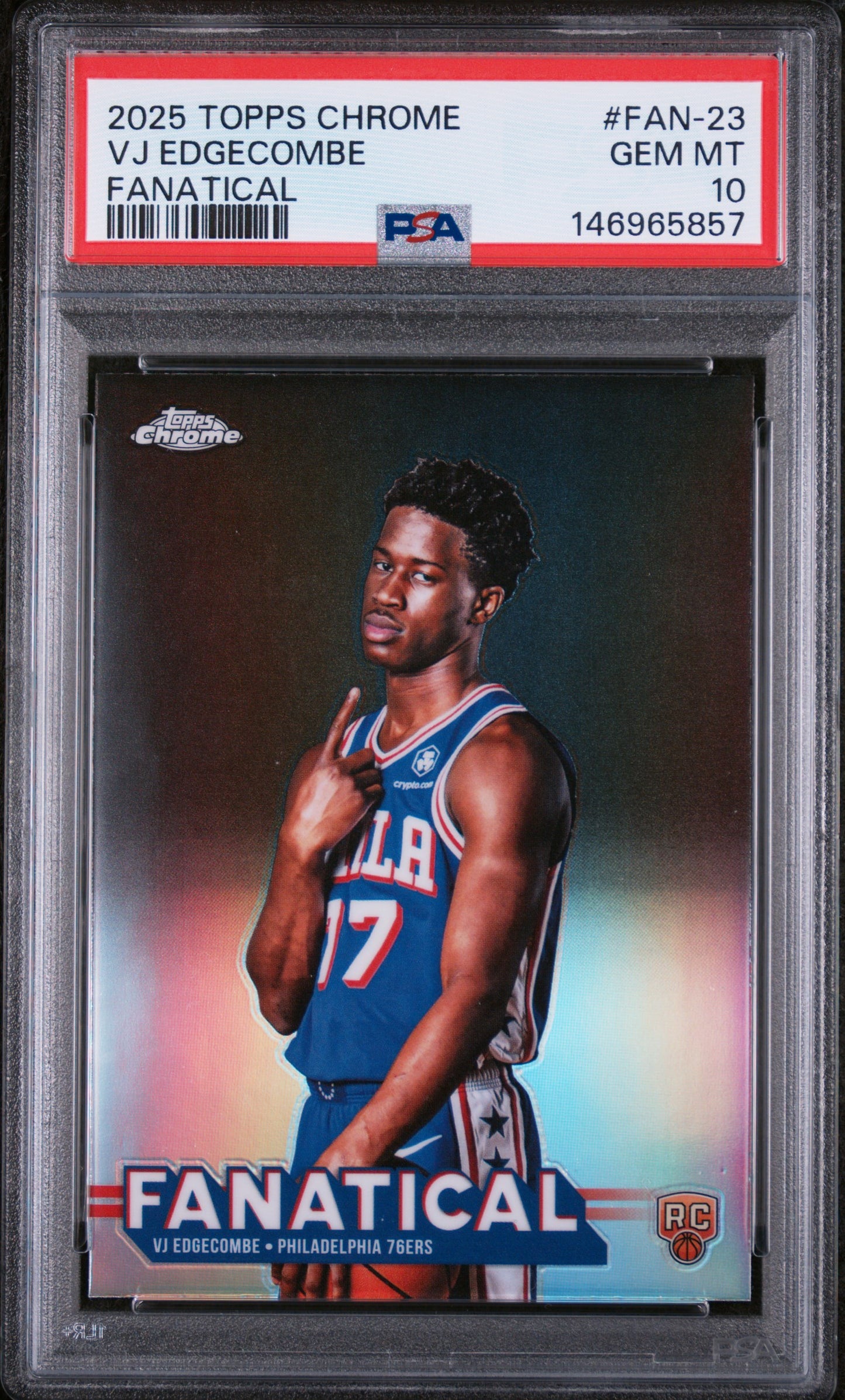 2025 Topps Chrome Fanatical #FAN-23 Vj Edgecombe PSA 10