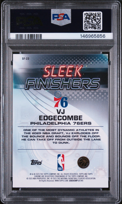 2025 Topps Chrome Sleek Finishers #SF-23 Vj Edgecombe-Blue Ref PSA 7