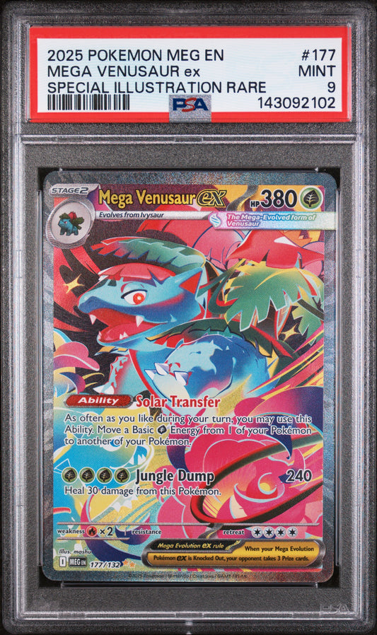2025 Pokemon Meg En-Mega Evolution #177 Mega Venusaur Ex SIR PSA 9
