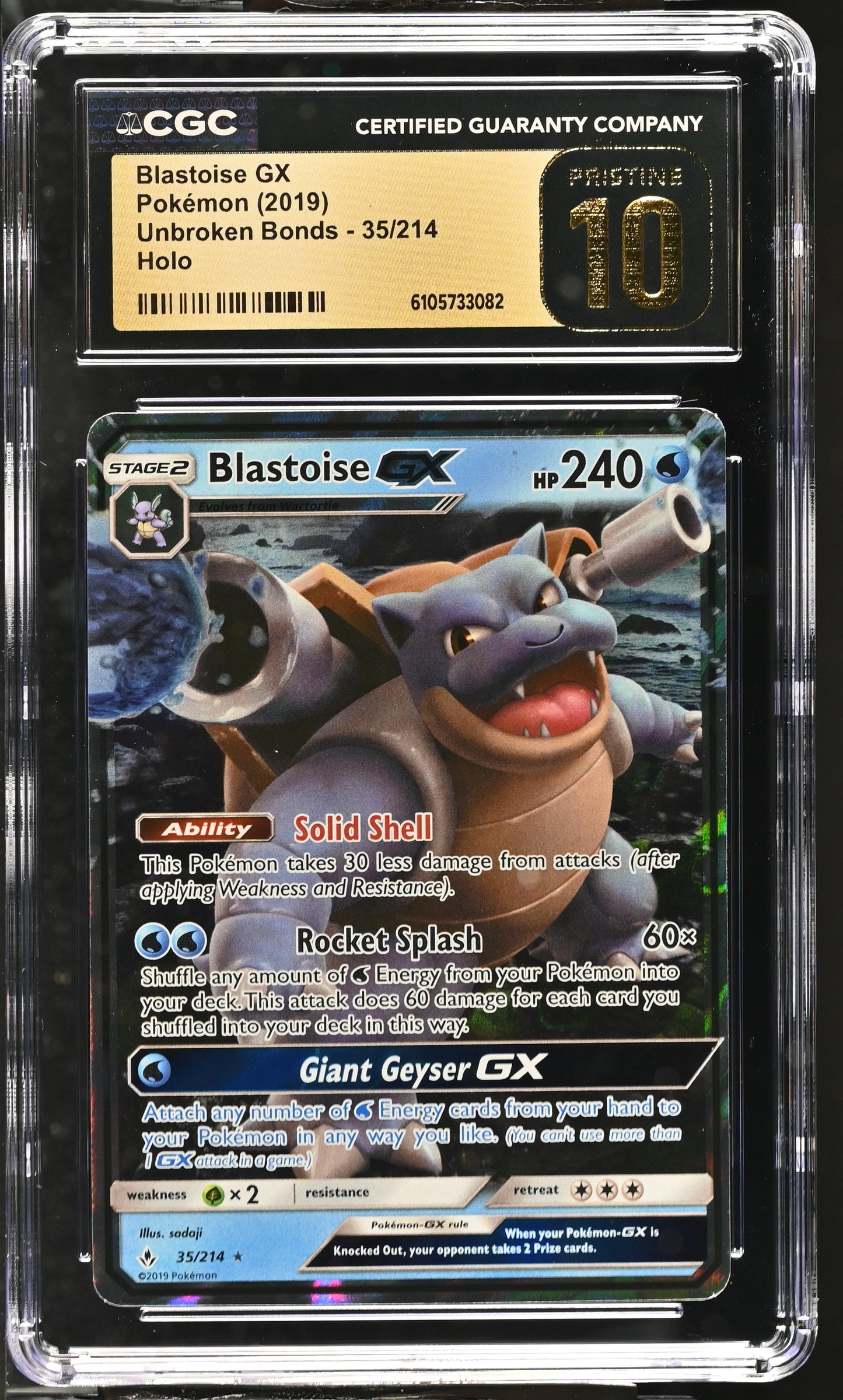 2019 Unbroken Bonds #35/214 Blastoise GX CGC 10