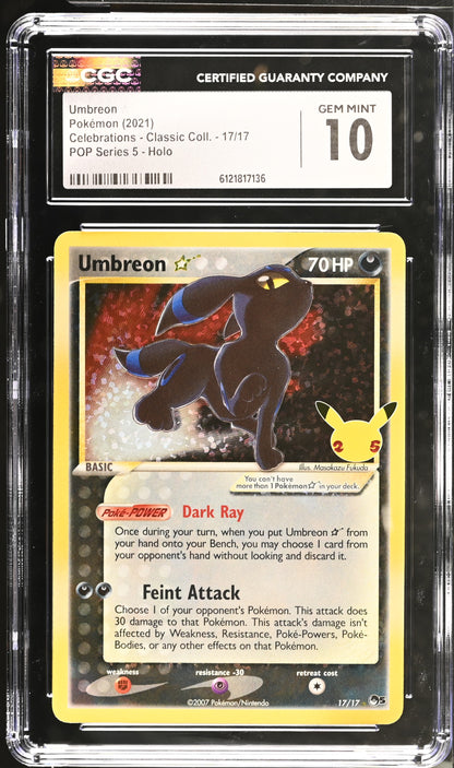 2021 Celebrations - Classic Coll. #17/17 Umbreon ☆ CGC 10