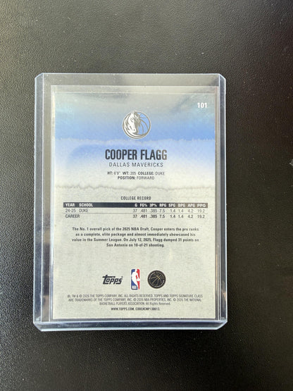 2025-26 Topps Signature Class #101 Cooper Flagg Chrome Pandora Yellow Refractors