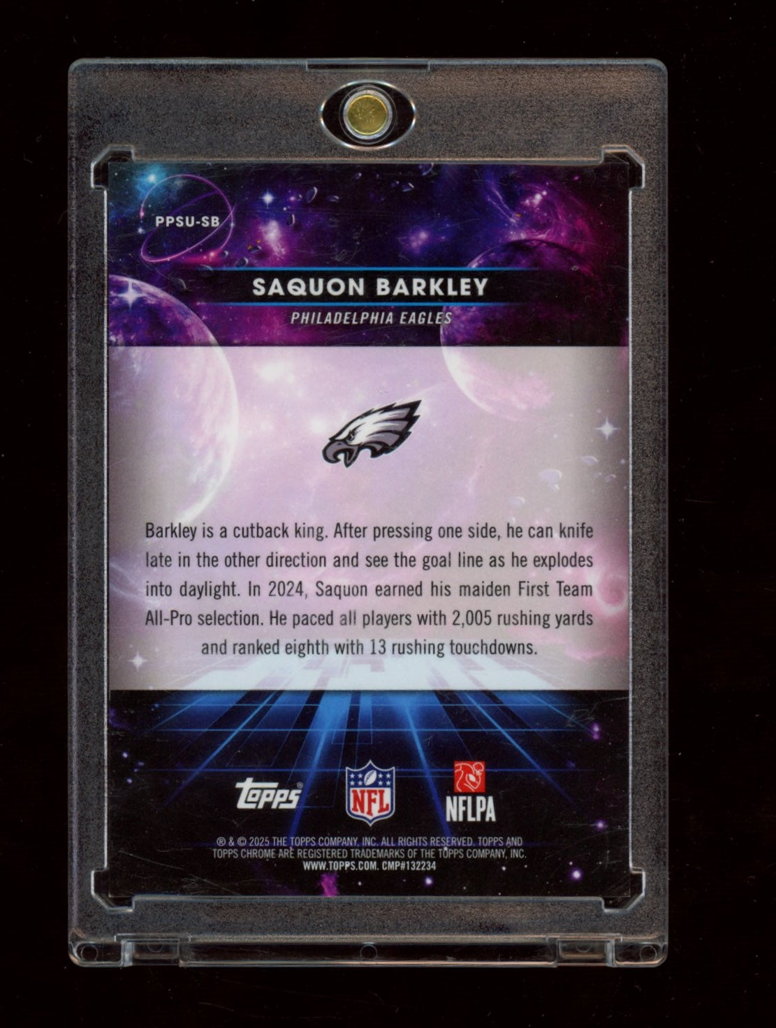 2025 Topps Chrome Cosmic #PPSU-SB Saquon Barkley Planetary Pursuit Sun
