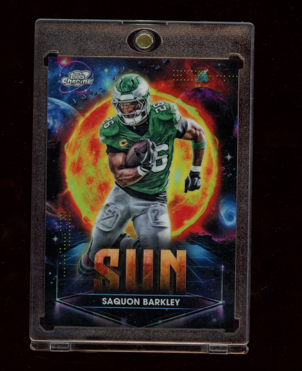 2025 Topps Chrome Cosmic #PPSU-SB Saquon Barkley Planetary Pursuit Sun