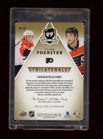 2023-24 Upper Deck The Cup #TL-TF Tyson Foerster Trilaterals RPA #/13