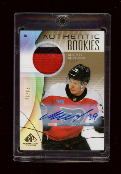 2024-25 SP Game Used #250 Matvei Michkov Gold Auto Premium Memorabilia #/35