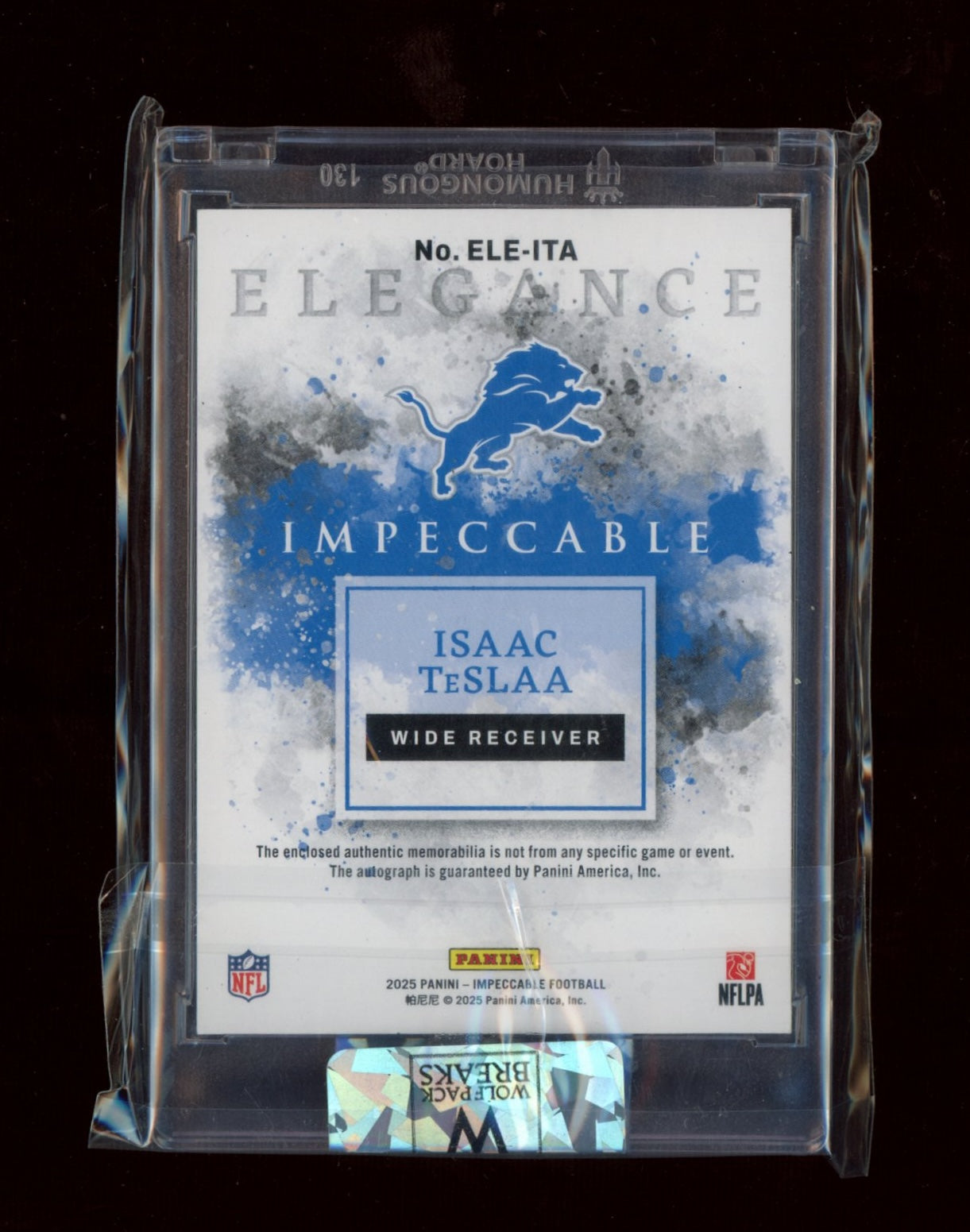 2025 Panini Impeccable #ELE-ITA Isaac TeSlaa Elegance RPA #/60