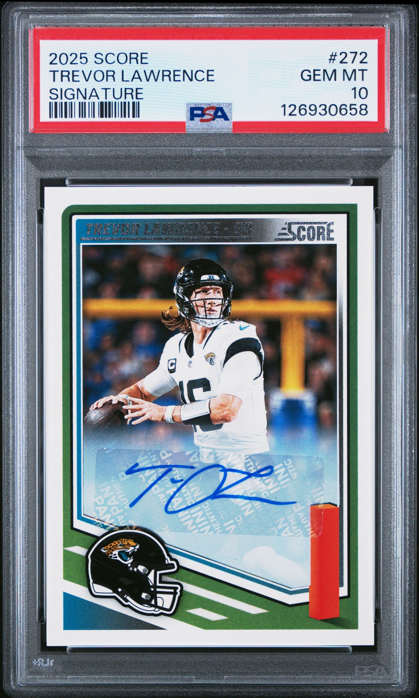 2025 Panini Score #272 Trevor Lawrence Signature PSA 10
