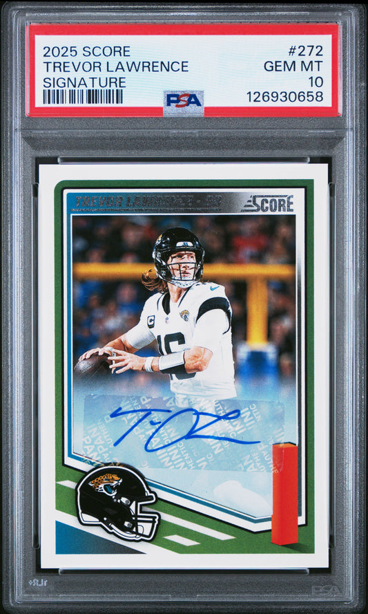 2025 Panini Score #272 Trevor Lawrence Signature PSA 10