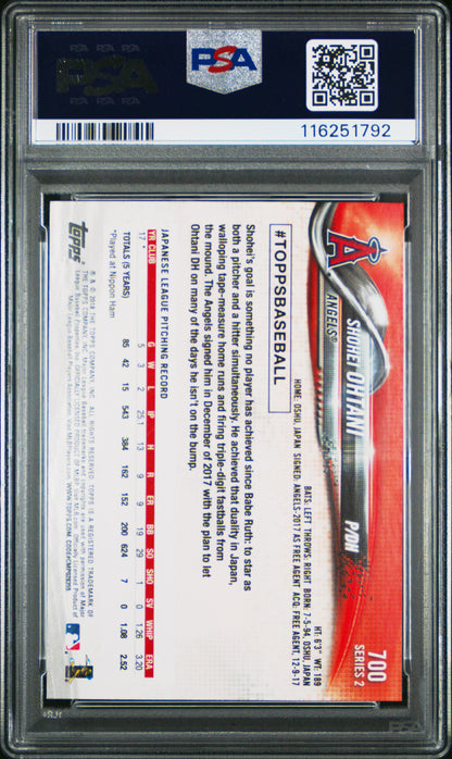 2018 Topps #700 Shohei Ohtani Pitching PSA 8