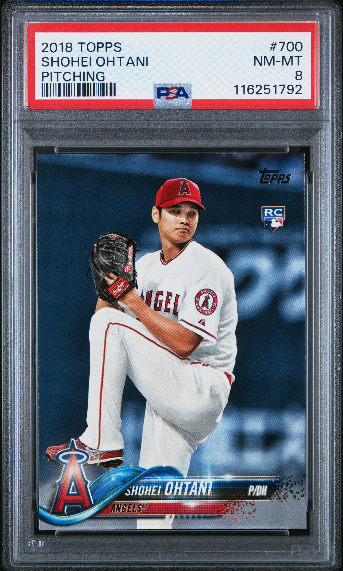 2018 Topps #700 Shohei Ohtani Pitching PSA 8