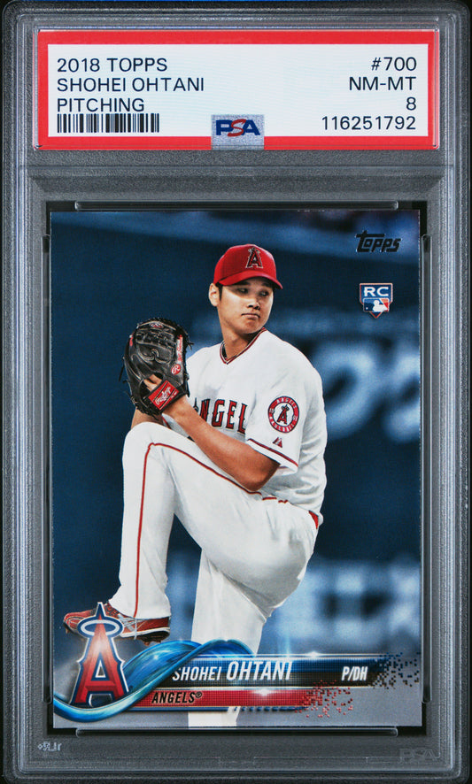 2018 Topps #700 Shohei Ohtani Pitching PSA 8