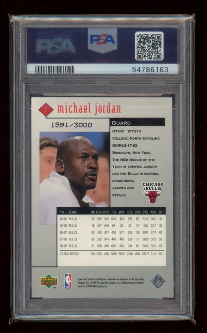 1998 Upper Deck Black Diamond #1 Michael Jordan Double PSA 7
