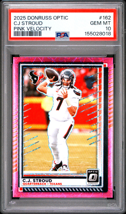 2025 Panini Donruss Optic #162 Cj Stroud Pink Velocity PSA 10