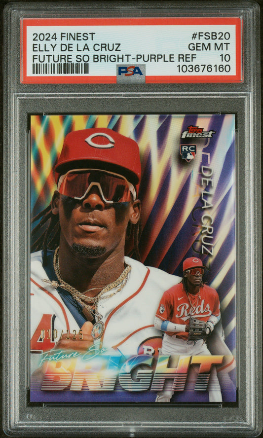 2024 Topps Finest Future So Bright #FSB20 Elly De La Cruz Purple Ref PSA 10
