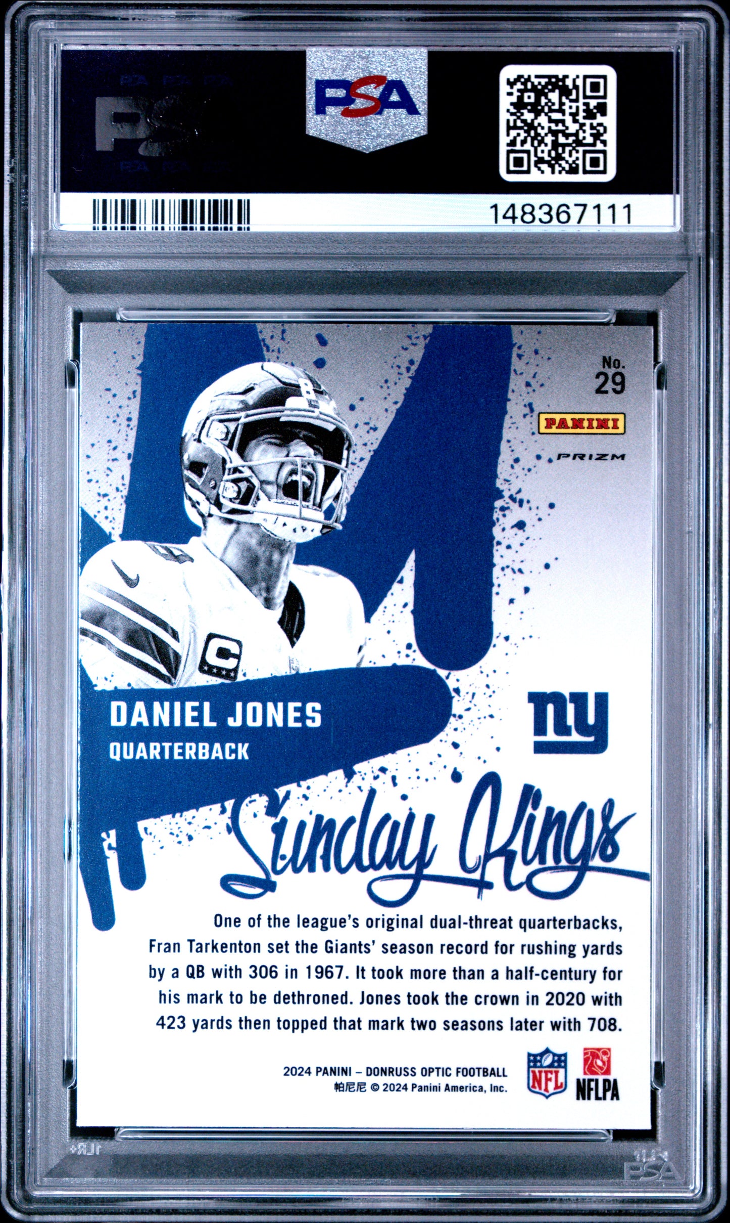 2024 Panini Donruss Optic Sunday Kings #29 Daniel Jones PSA 10