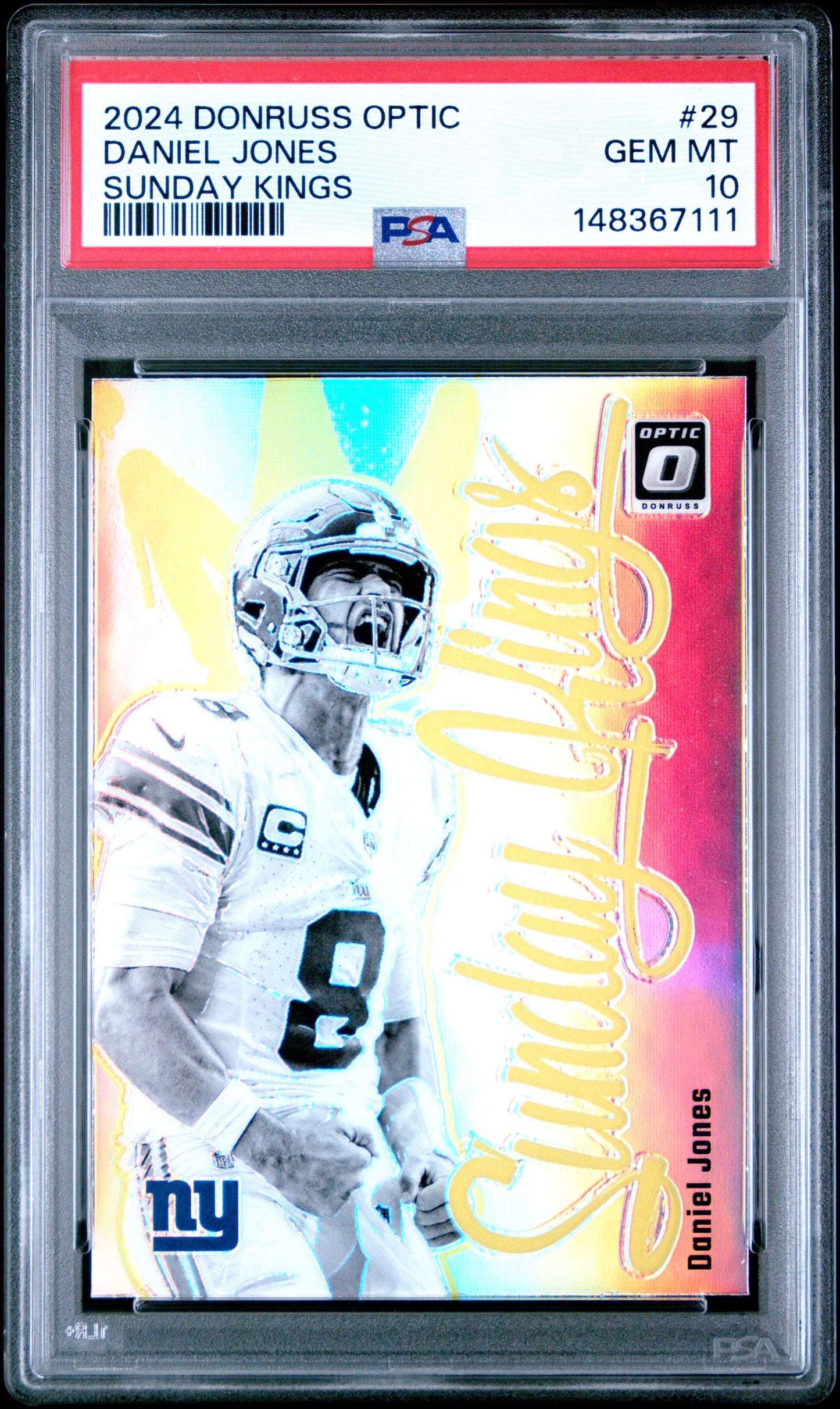 2024 Panini Donruss Optic Sunday Kings #29 Daniel Jones PSA 10