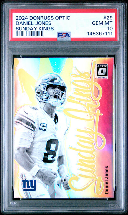 2024 Panini Donruss Optic Sunday Kings #29 Daniel Jones PSA 10
