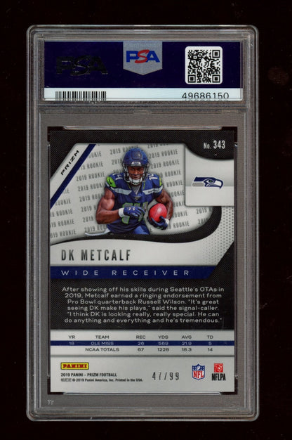 2019 Panini Prizm #343 Dk Metcalf Blue Ice PSA 9