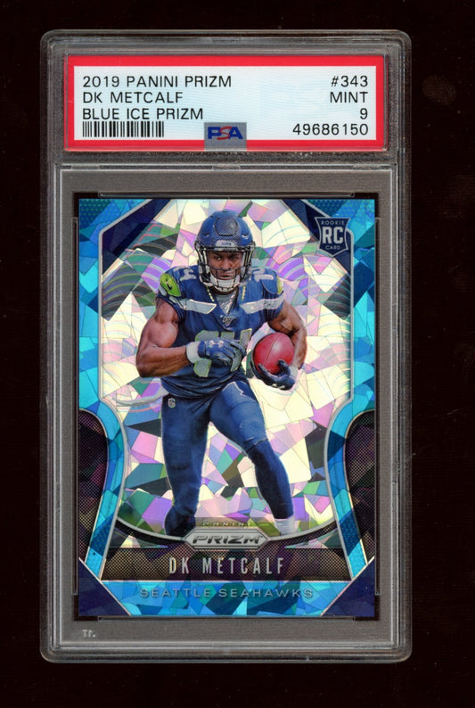 2019 Panini Prizm #343 Dk Metcalf Blue Ice PSA 9