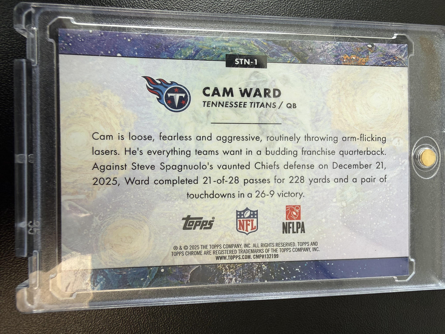 2025 Topps Chrome Cosmic #STN-1 Cam Ward Stars in the Night
