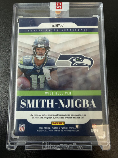 2023 Panini Plates & Patches #RPA-7 Jaxon Smith-Njigba RPA Purple #/25