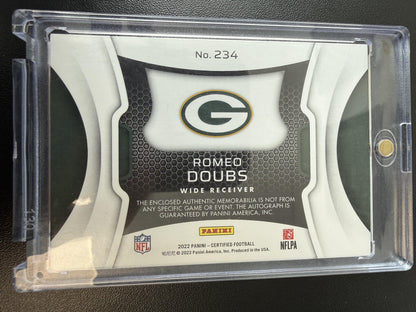 2022 Panini Certified #234 Romeo Doubs #/399