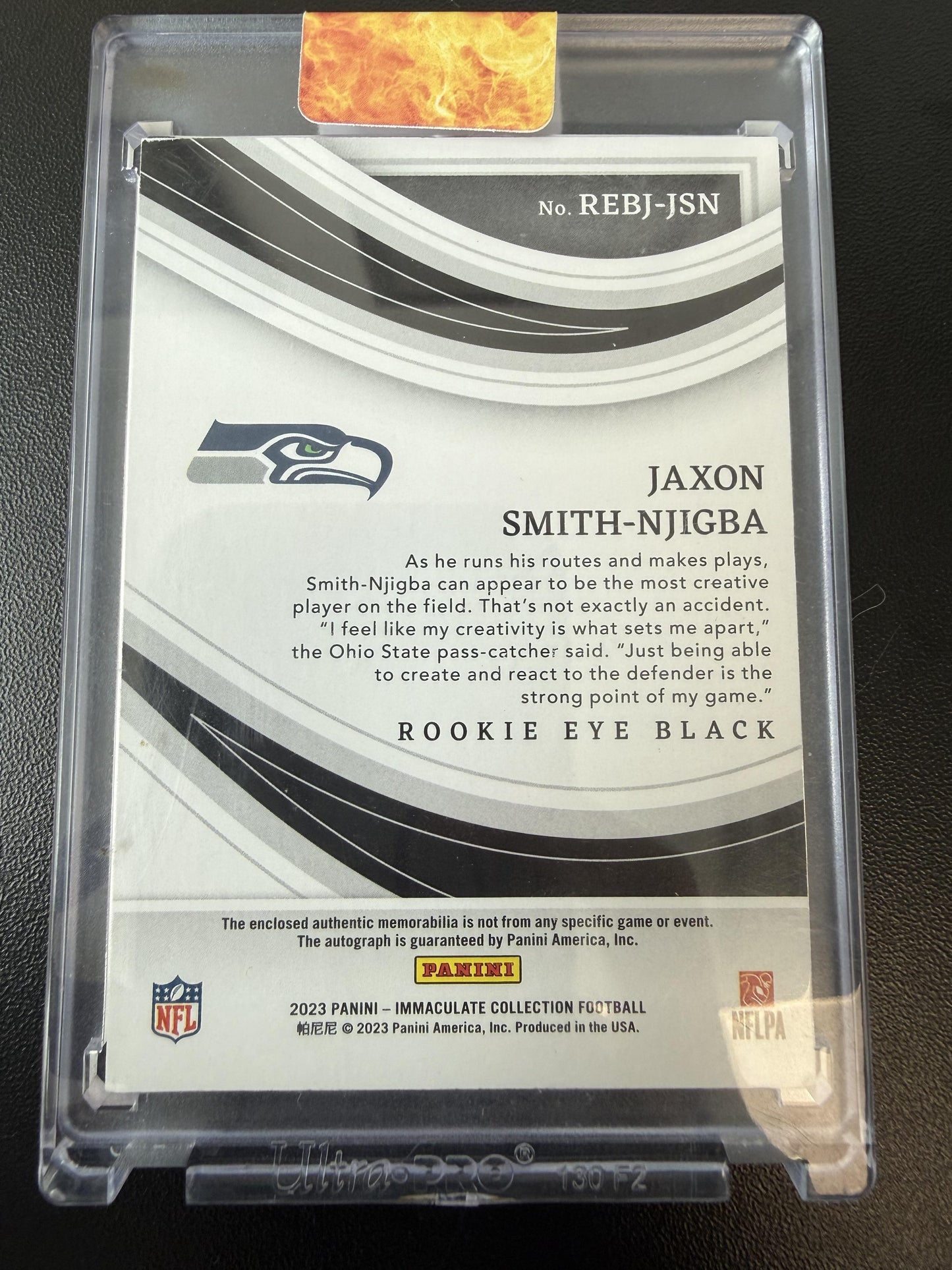 2023 Panini Immaculate Collection #REBJ-JSN Jaxon Smith RPA Eye Black #/99