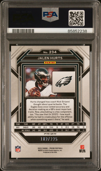 2022 Panini Prizm #234 Jalen Hurts Purple Ice PSA 10