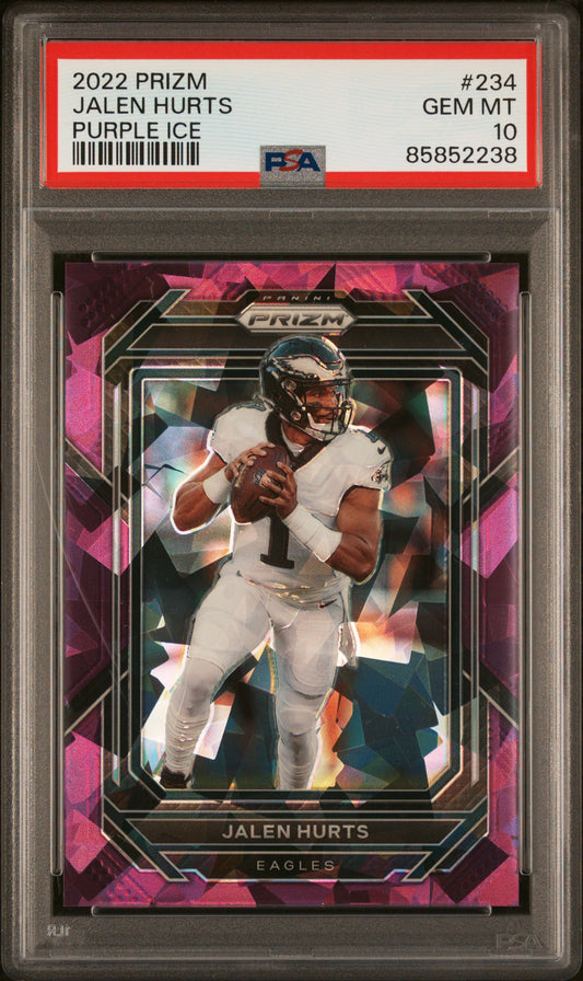 2022 Panini Prizm #234 Jalen Hurts Purple Ice PSA 10