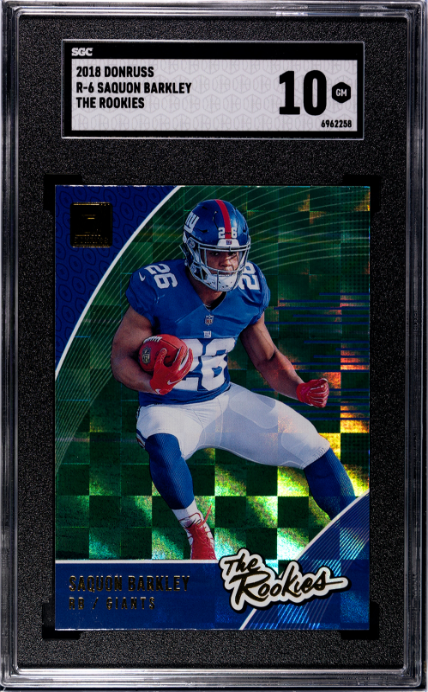 2018 Donruss #R-6 Saquon Barkley The Rookies SGC 10