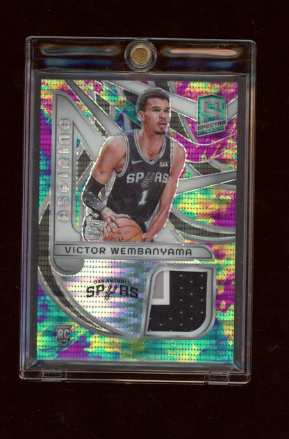 2023-24 Panini Spectra #ASP-VIC Victor Wembanyama Patches Celestial #/99