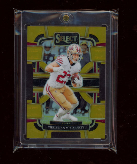 2023 Panini Select #88 Christian McCaffrey Gold Prizms Die Cuts #/10
