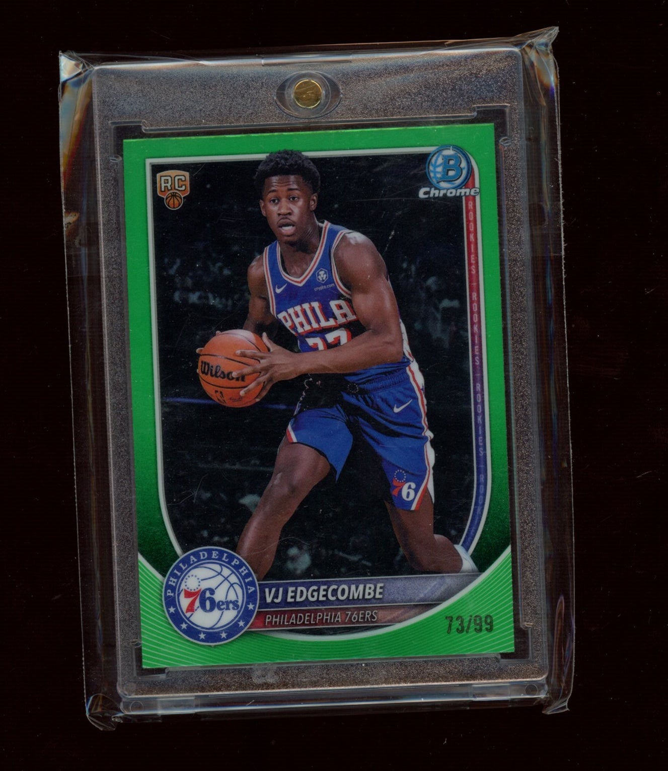 2025-26 Bowman #BCV-3 VJ Edgecombe Chrome Green Refractors #/99