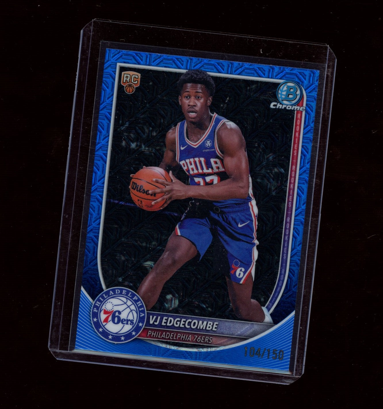 2025-26 Bowman #BCV-3 VJ Edgecombe Chrome Blue Mojo Refractors #/150