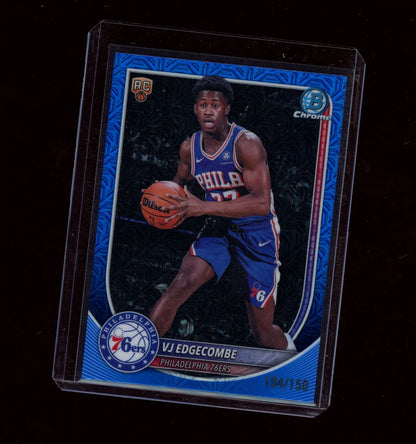 2025-26 Bowman #BCV-3 VJ Edgecombe Chrome Blue Mojo Refractors #/150